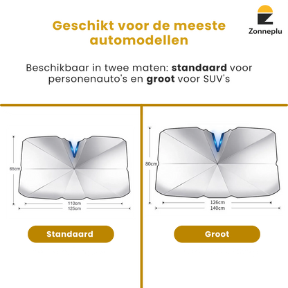 Geschikt voor verschillende automodellen zonnescherm voorruit