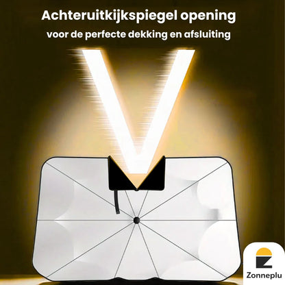 Opening bij binnenspiegel zonnescherm auto voorruit