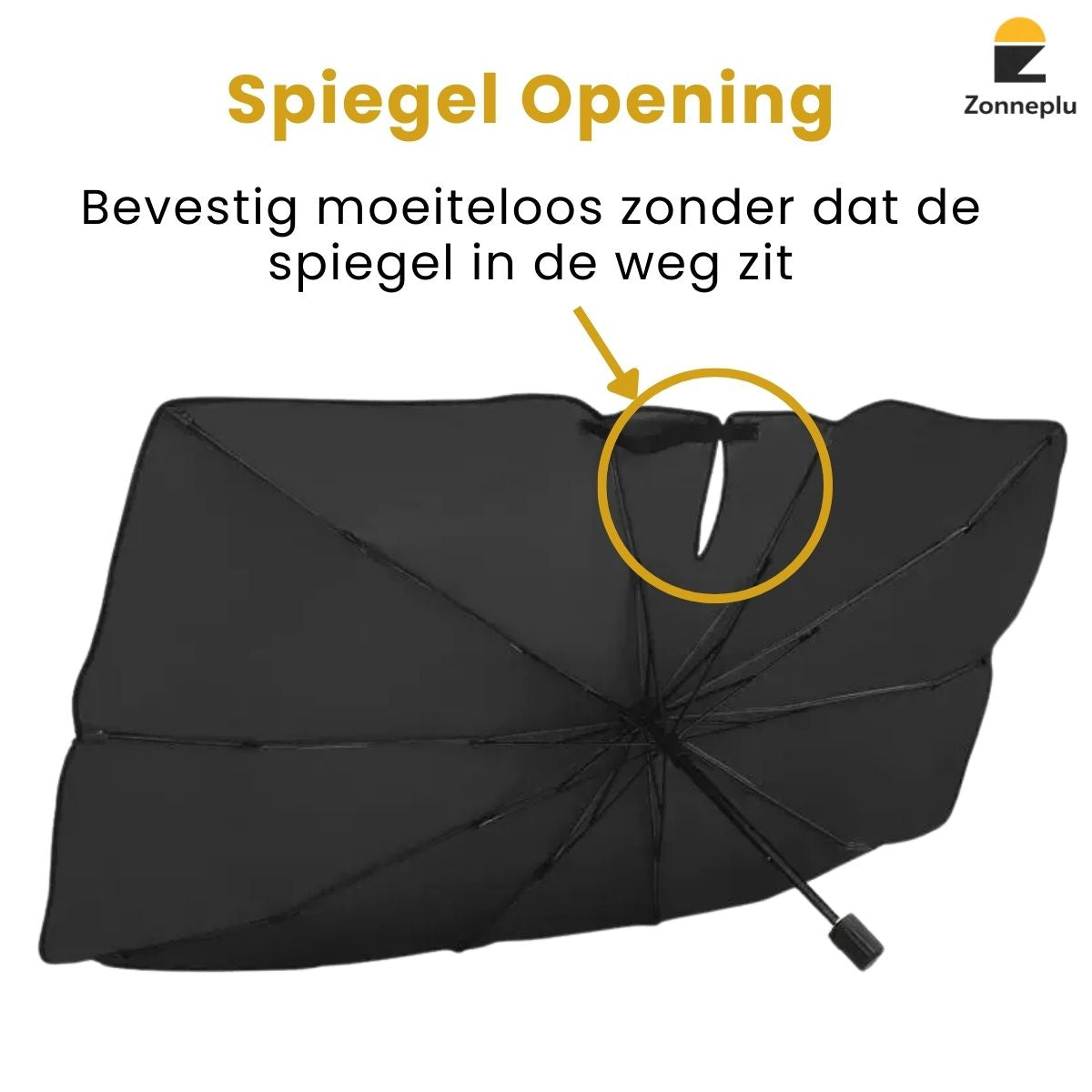 Opening bij binnenspiegel zonwering voorruit auto